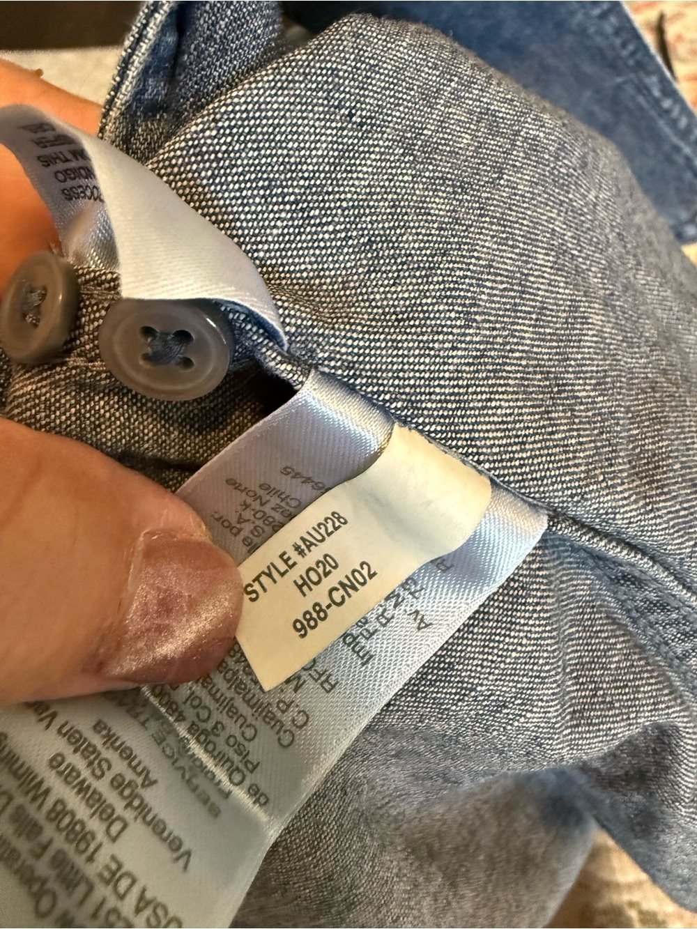 J. Crew Classic Fit Denim Tie-Neck Button-Down Shirt - Picture 5 of 5